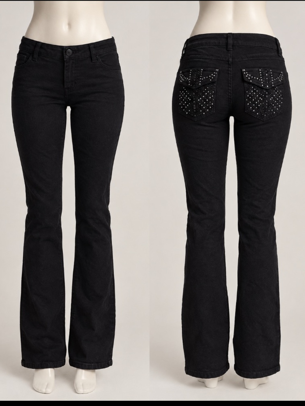 one 5 one Black Jeans with Studded Back Pockets
